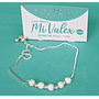 Pu194 Pulsera Bolitas Blancas