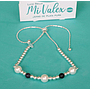 Pu196 Pulsera Bolitas B/N