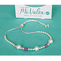 Pu199 Pulsera Bolitas Blanco Lila