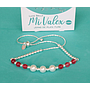 Pu201 Pulsera Centro Blanco Rojo