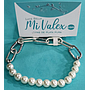 Pu206 Pulsera Bolitas Blancas