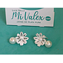 A424 Arete Flor Bolita Blanca