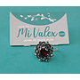 Apq134 Anillo Piedra Roja Plata Quemada
