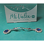 Al182 Arete Flor Azul Blanco 