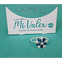 Apl397 Anillo Flor Azul Piedrita