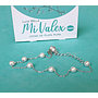 Pu243 Pulsera Bolitas Blancas