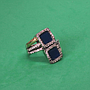 Ao10 Anillo Piedra Cuadrado Azul