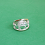 Ao16 Anillo Elefantes Filas Oro